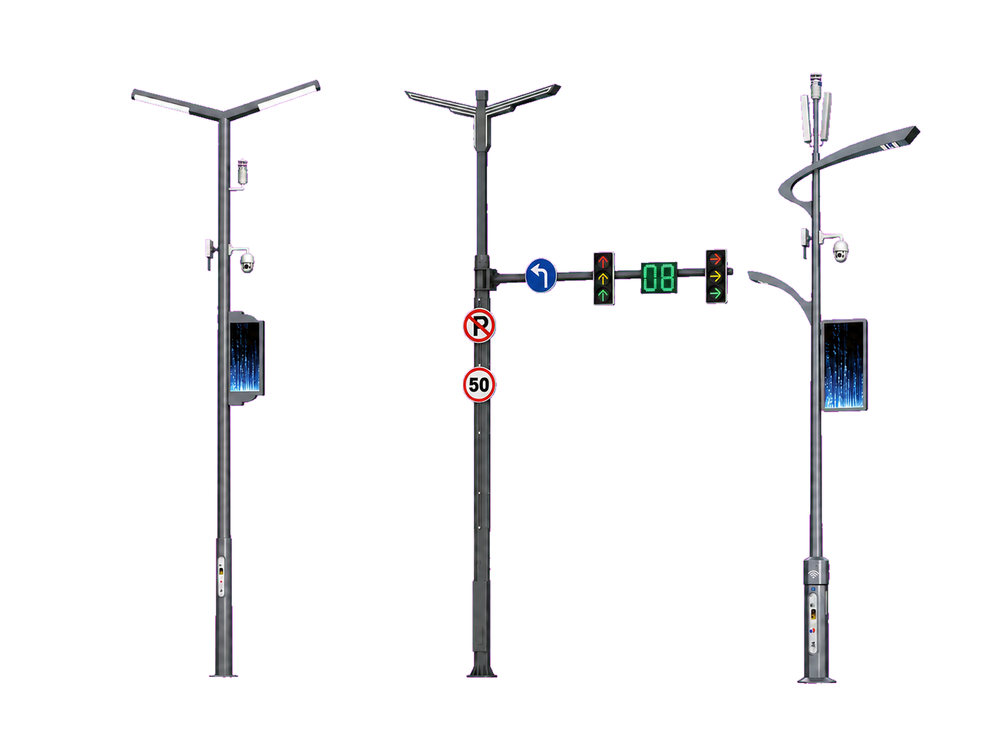 Modular multifunctional and 5G smart pole configurations