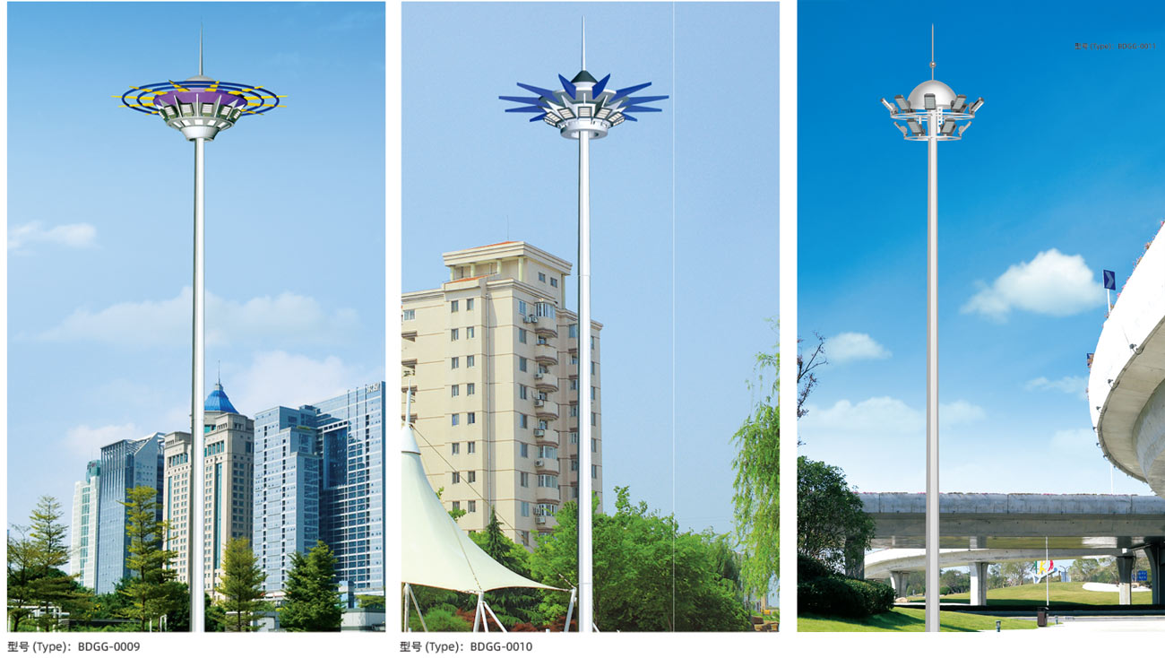 Decorative LED high mast light with architectural multi-luminaire design