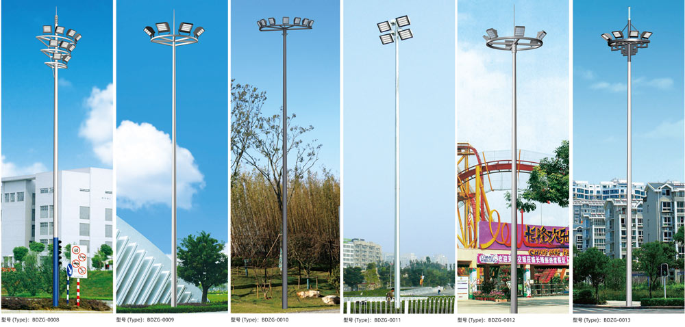 Mid mast LED lighting poles for roads parks squares and public areas