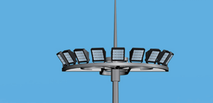 Circular multi-light LED array on integrated smart traffic pole
