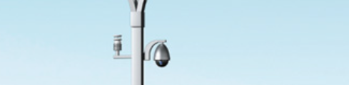 CCTV surveillance camera integrated into smart intersection pole