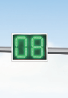 Digital traffic countdown display on integrated smart traffic pole