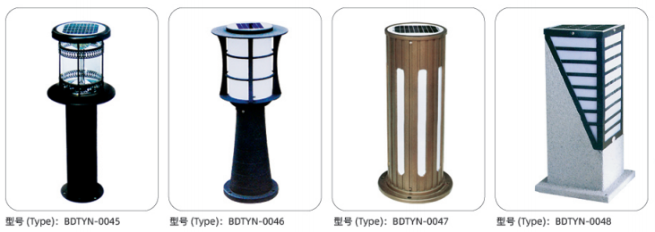 Decorative solar bollard light series for gardens and pathways