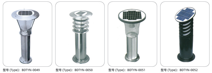 Stainless steel style solar bollard light series for outdoor pathways