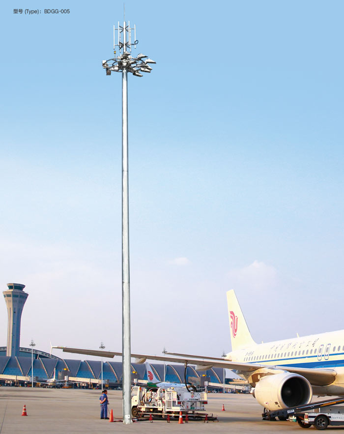 Airport apron high mast lighting for aircraft parking and ground operations