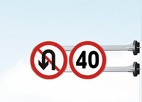 Speed limit and regulatory signs integrated into smart traffic pole