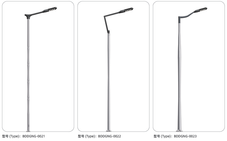 Multiple modular steel aluminum light pole designs for road lighting projects