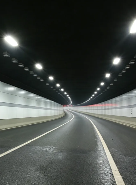 LED tunnel light with aluminum housing and optical reflector