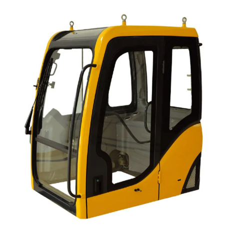 What are the key design considerations for an excavator cab?