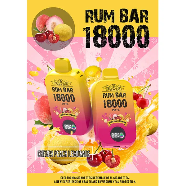 Rum Bar 18000 Puff CHERRY PEACH LEMONADE