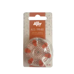 A13/PR48 1.45V mercury-free hearing aid battery