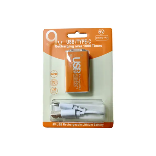 9V USB lithium battery