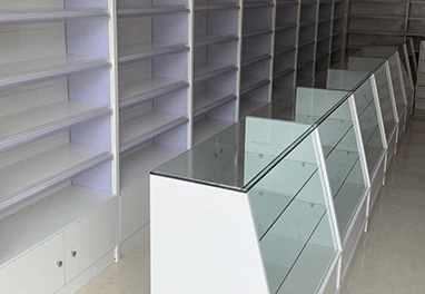Pharmacy shelves