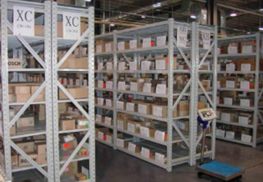 Warehouse shelves