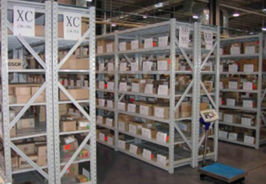 Warehouse shelves