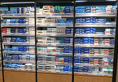 Cosmetics shelf
