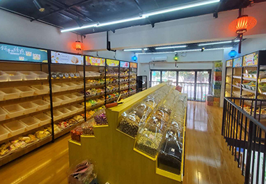 Steel and wood shelving