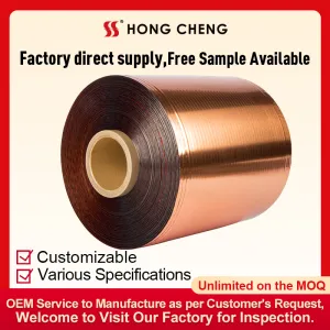 Spooling Single side Conductive mylar foil with double sides copper color  PET+AL