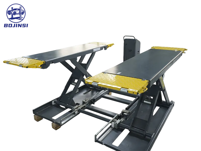Mobile Scissor Car Lift 4T Portable Vehicle Lifter Hydraulic Scissor Mid Rise Automotive Hoist for Home Garage