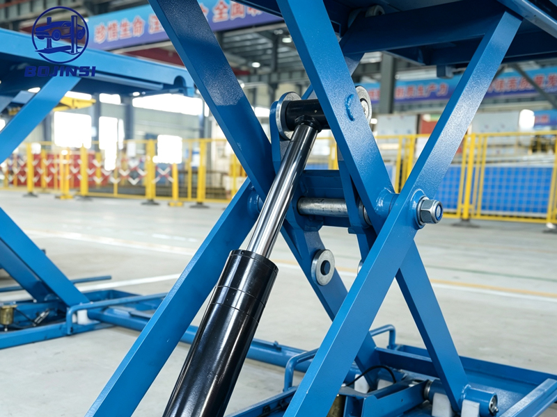 Twin-platform full-rise scissor lift for workshop use