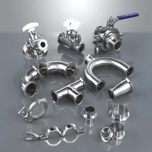 Sanitary valves and pipe fittings