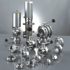 Sanitary valves and pipe fittings