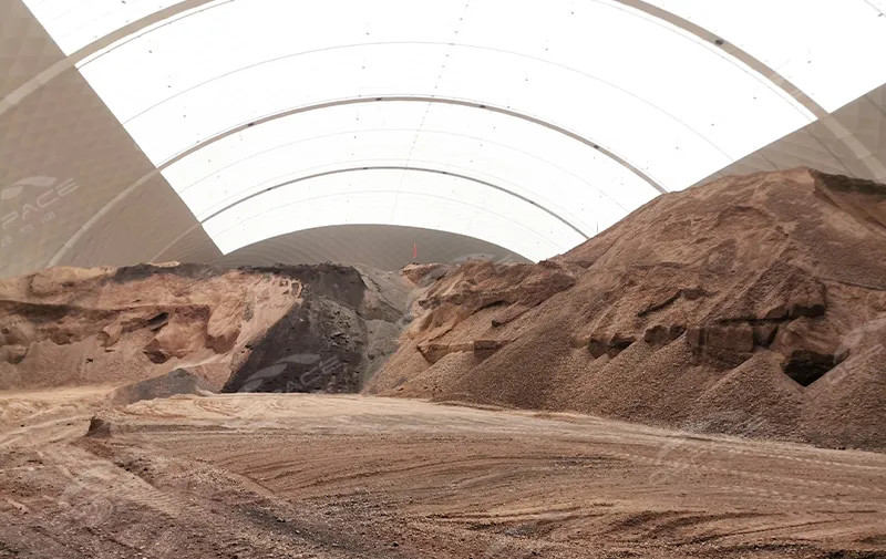 Air domes ecological Pavilion - closed storage yard