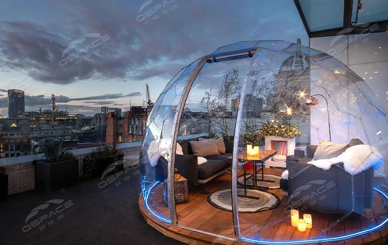 Rooftop hotel room