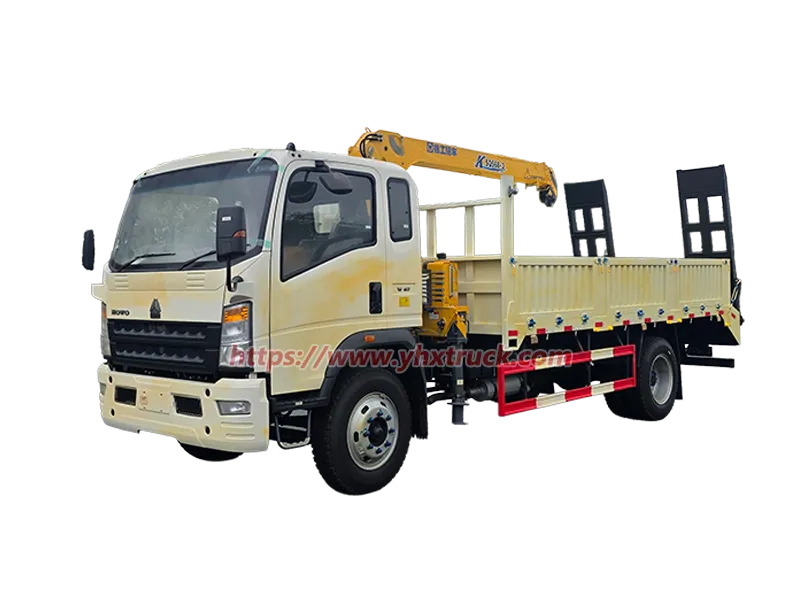 2 Axle HOWO Light Truck Telescopic Straight Boom Truck Mounted Crane