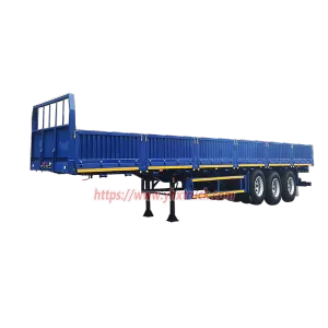 3 Axles Flatbed Drop Side Semi Trailer