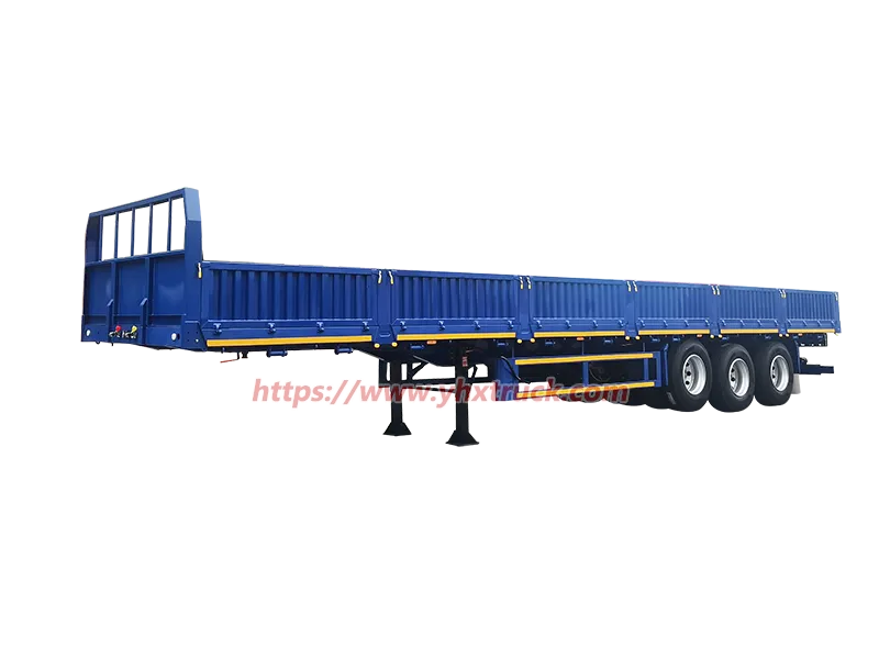 3 Axles Flatbed Drop Side Semi Trailer