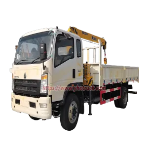 2 Axle HOWO Light Truck Telescopic Straight Boom Truck Mounted Crane