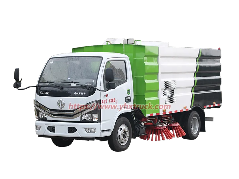 6CBM Dongfeng Dolica 3360MM Light Duty Vacuum road sweeper truck