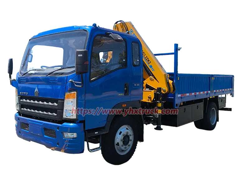 SINOTRUK HOWO 2-axle light duty truck mounted folding knuckle boom crane