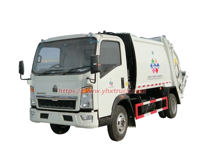 HOWO Right Hand Drive Garbage Collection Truck with Hydraulic Compactor