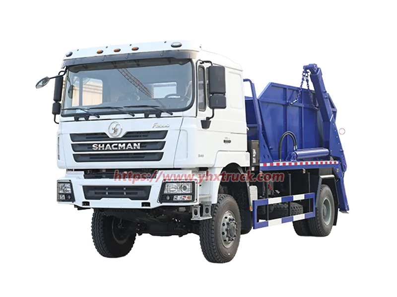 SHACMAN F3000 6CBM Telescopic Swing Arm Skip Loader Garbage Truck