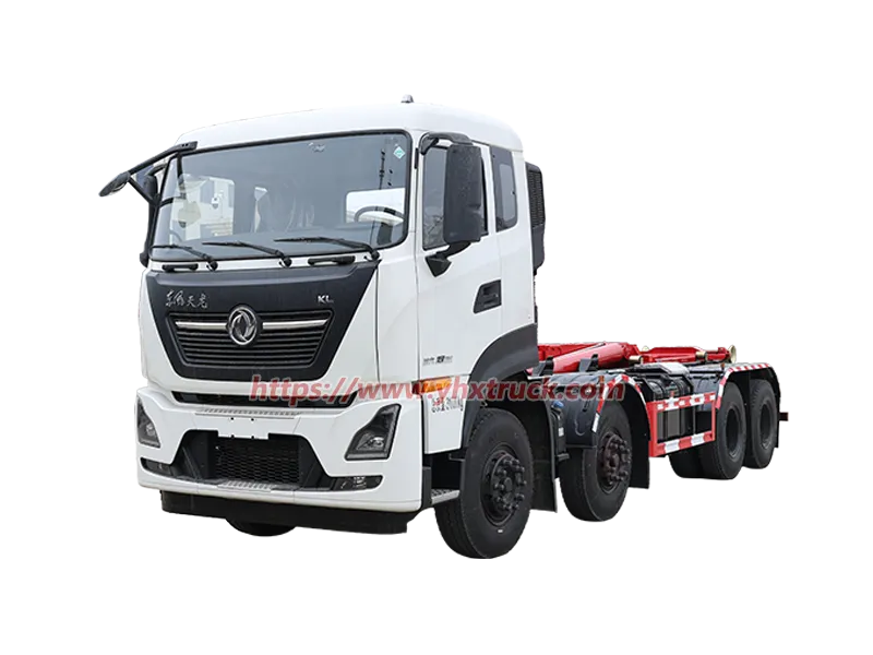 Dongfeng Tianlong 8&times;4 Roll On Roll Off Hook Lift Garbage Truck