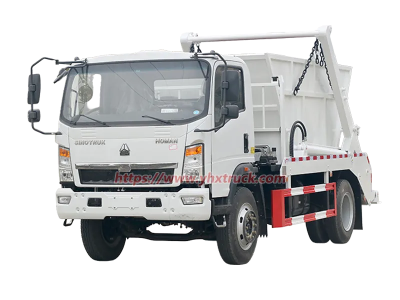 SINOTRUK HOMAN 8CBM Swing Arm Skip Loader Garbage Truck
