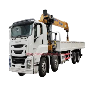 ISUZU GIGA 8x4 Four Axle Hydraulic Straight Telescopic Boom Lorry Mounted Crane