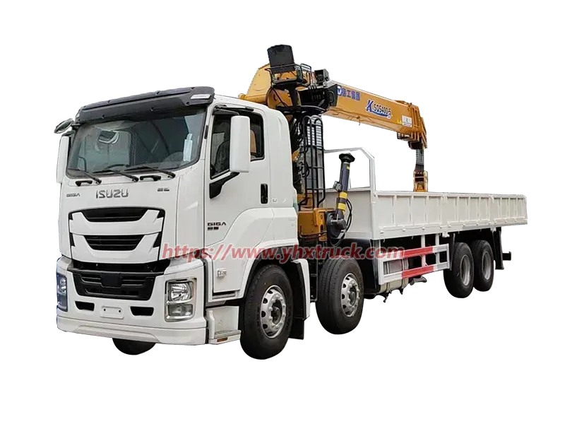 ISUZU GIGA 8x4 Four Axle Hydraulic Straight Telescopic Boom Lorry Mounted Crane