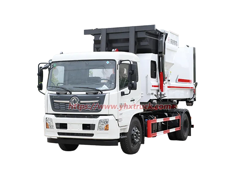 Dongfeng Kinland 4&times;2 Hook Lift Garbage Truck Complete Set With Mobile Compression Station