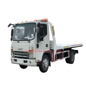 4x2 JAC Light Blue Plate Flatbed Wrecker Truck