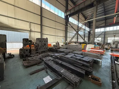 Raw material product stacking area