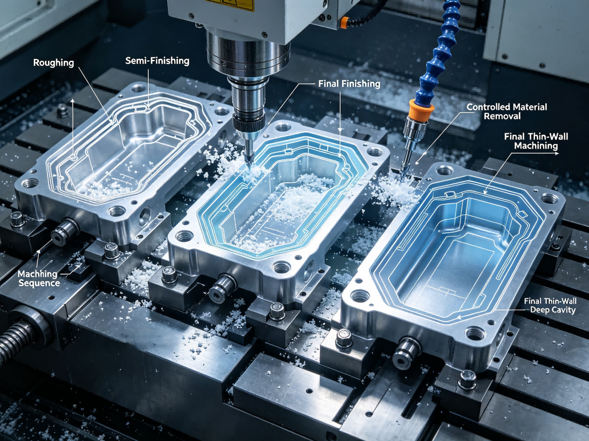 Roughing and Finishing Sequence for Thin-Wall CNC Parts