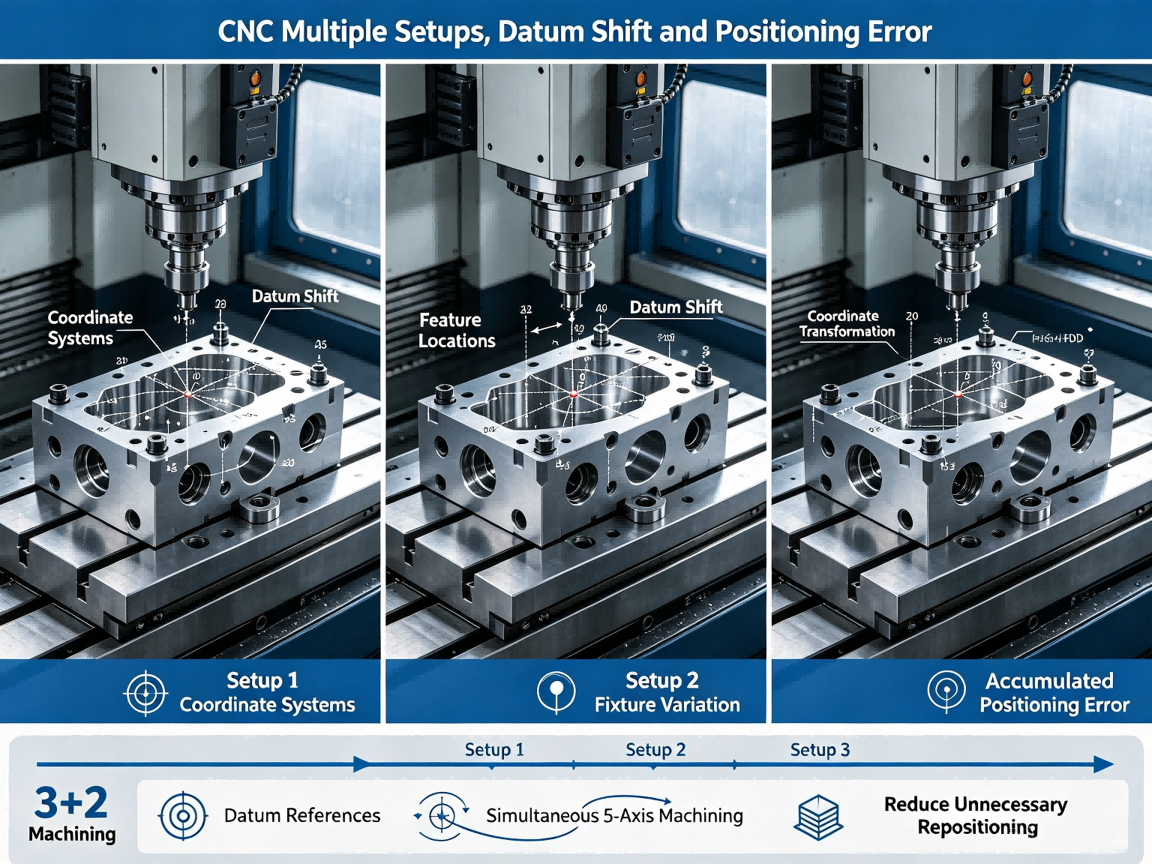 CNC Multiple Setups, Datum Shift and Positioning Error