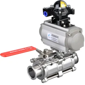 WH Sanitary Pneumatic and Handle Double-Controlled Ball Valve