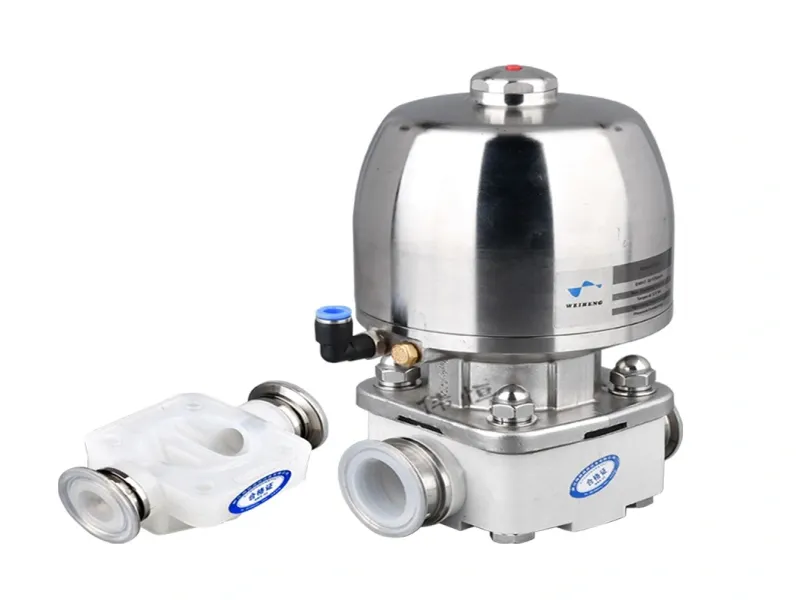 Sanitary Stainless Steel Pneumatic Fluorine Lined Diaphragm Valve