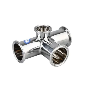 WH Sanitary Quick Clamp Four-Way Pipe