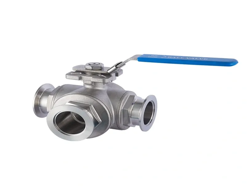 WH Sanitary Stainless Steel Pneumatic Three-Way Insulation Ball Valve