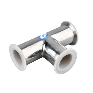WH Sanitary Fluorine Lined Three-Way Quick Clamp Joint